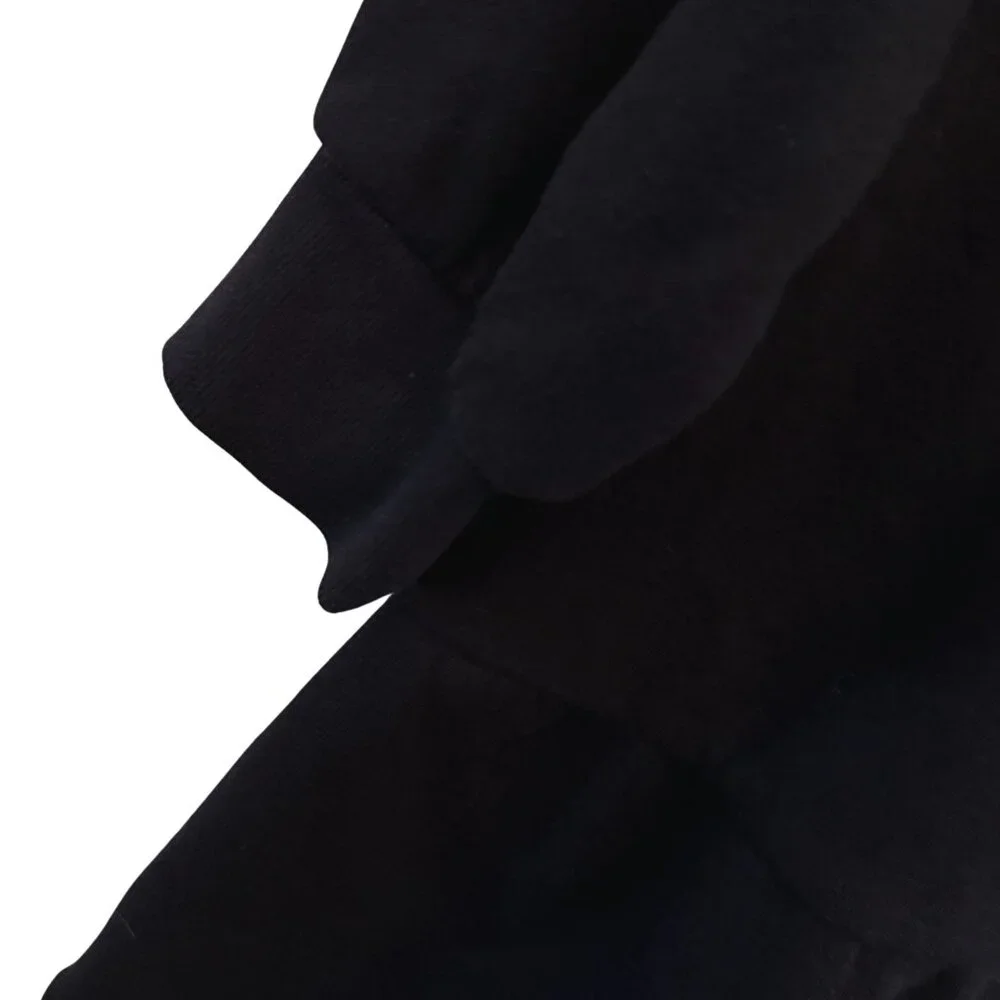 Nine West Black Long Sleeve Sweatshirt Dress with Ruffle - Size Large - Picture 7 of 10